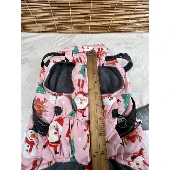 Dog Coat Winter Christmas Themed Size Medium Pink - Picture 8 of 9